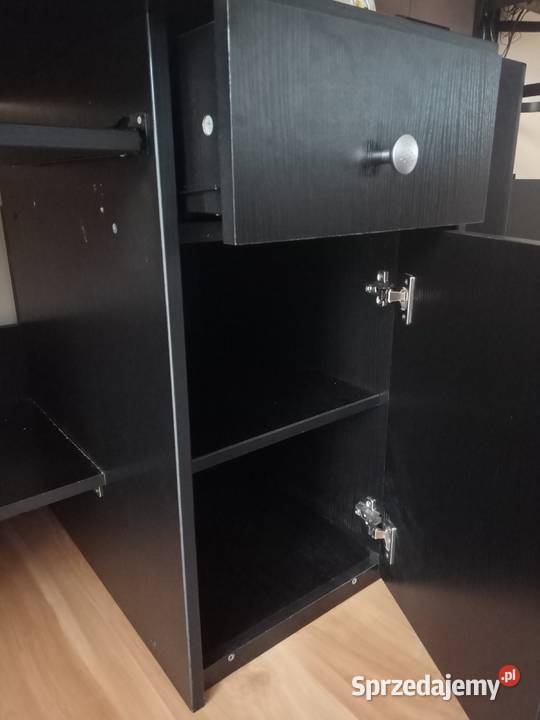 Biurko czarne z szafka i szufladą 75.5cm Dom i Ogród Bysina