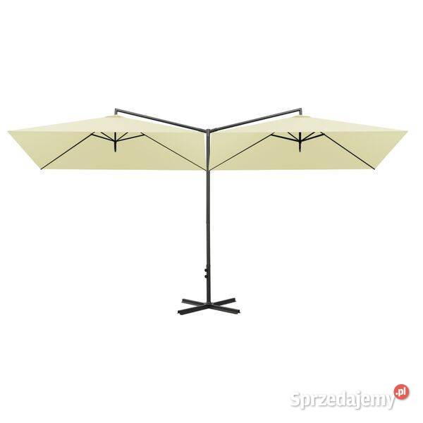 vidaXL Podwójny parasol ogrodowy stalowy słupek Parasole ogrodowe mazowieckie Warszawa