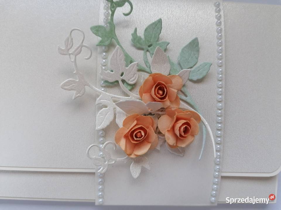 Kartka własnoręcznie wykonana kopertówka ślub Strzebiń sprzedam