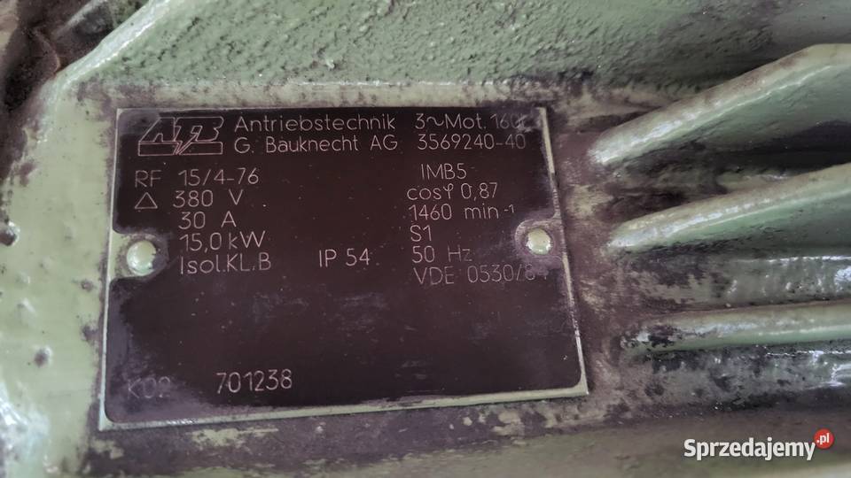Silnik elektryczny 15kW z kołnierzem i sprzęgłem Białogard