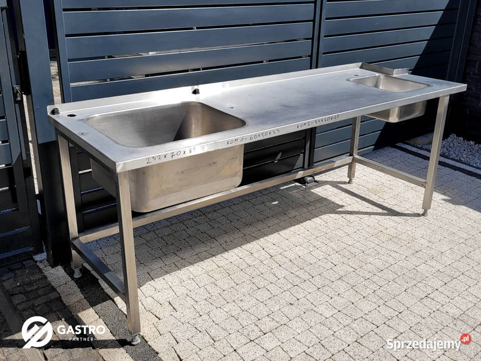 Zlew gastronomiczny 2komorowy 232x70x85 Ostrów Wielkopolski