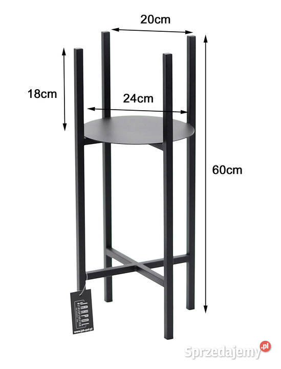 Kwietnik Metalowy Stojak na kwiaty 60 czarny