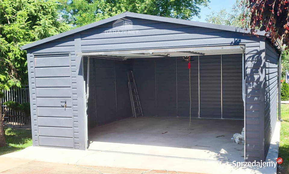 GARAŻ BLASZANY 4m x 5m BRAMA UCHYLNA DRZWI RYNNY Łapanów sprzedam