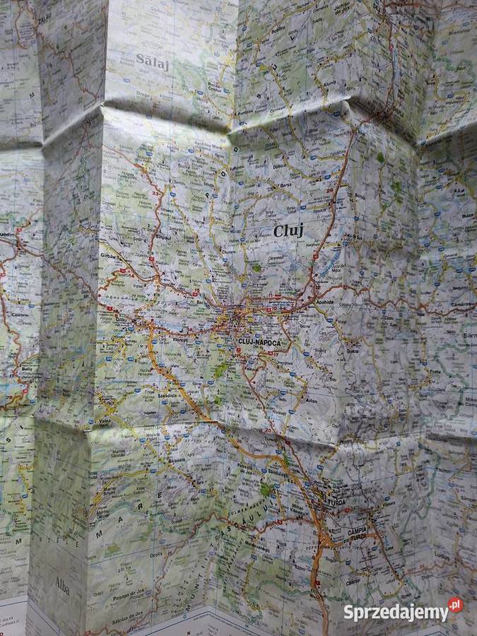 Rumunia Cluj Harta Judetului County Map SF Kraków sprzedam