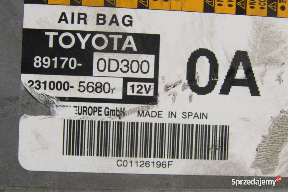 MODUŁ SENSOR AIRBAG PODUSZEK POWIETRZNYCH TOYOTA sprzedam