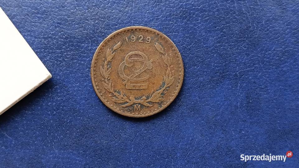 Stare monety 2 centavo 1929 Meksyk rzadki Numizmatyka Lesko