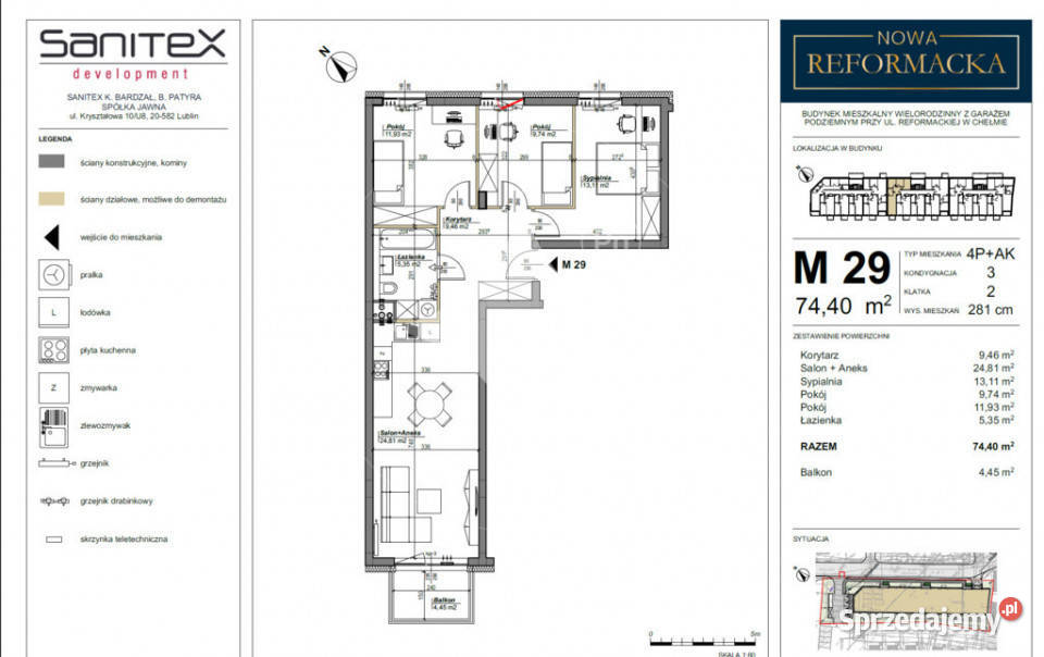 Nowa Reformacka Nowa era komfortu w sercu Chełma 70.91m2 Chełm sprzedam