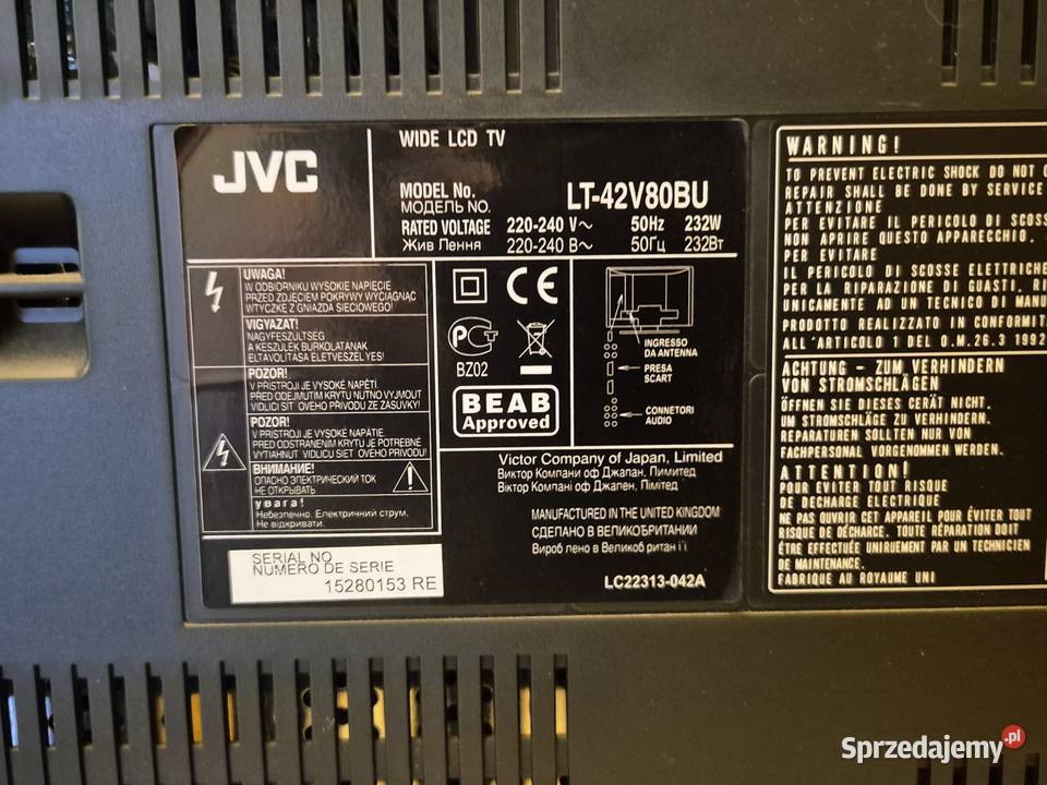 Telewizor JVC LT42V80BU pomorskie Słupsk