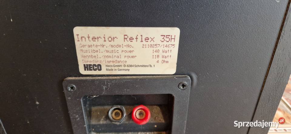 Kolumny Głośniki HECO Interior Reflex 140 Wat 2 lubuskie Śliwnik sprzedam