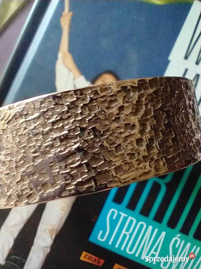 Szeroka bransoleta czysta miedź metaloplastyka Rękodzieło łódzkie sprzedam
