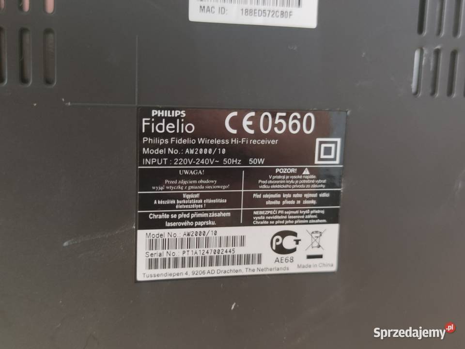 Philips Fidelio aw2000 Wifi Spotify Deezer ios zachodniopomorskie Świdwin sprzedam