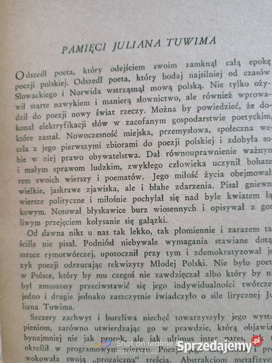 Tuwima wiersze wybrane pierwsze wydanie książki Warszawa sprzedam