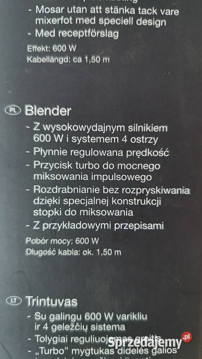 Blender ręczny SilwerCrest śląskie