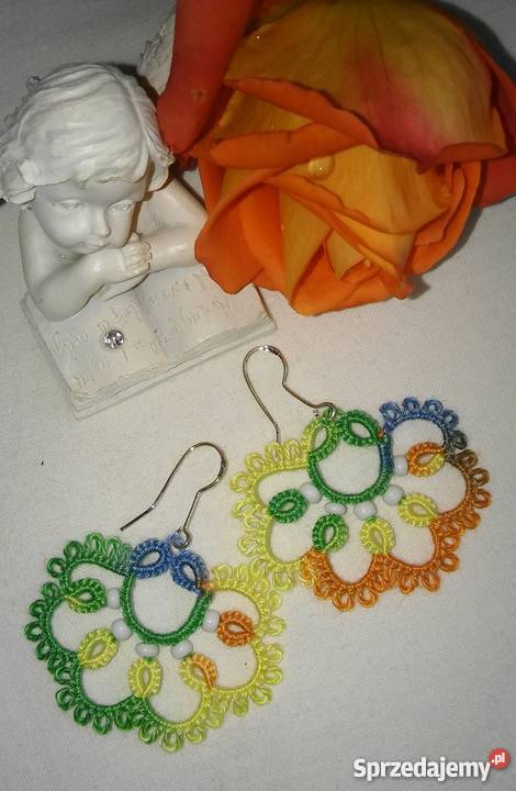 Kolczyki Frywolitkowe Wiśniowa