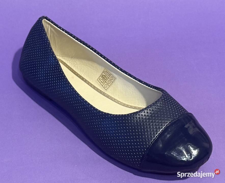 Granatowe baleriny połysk rozmiar 37 BAL9 24cm Moda i Styl mazowieckie Żyrardów