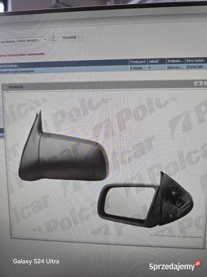 Lusterko zewnetrzne Prawe Opel Vectra A 8895r osobowe