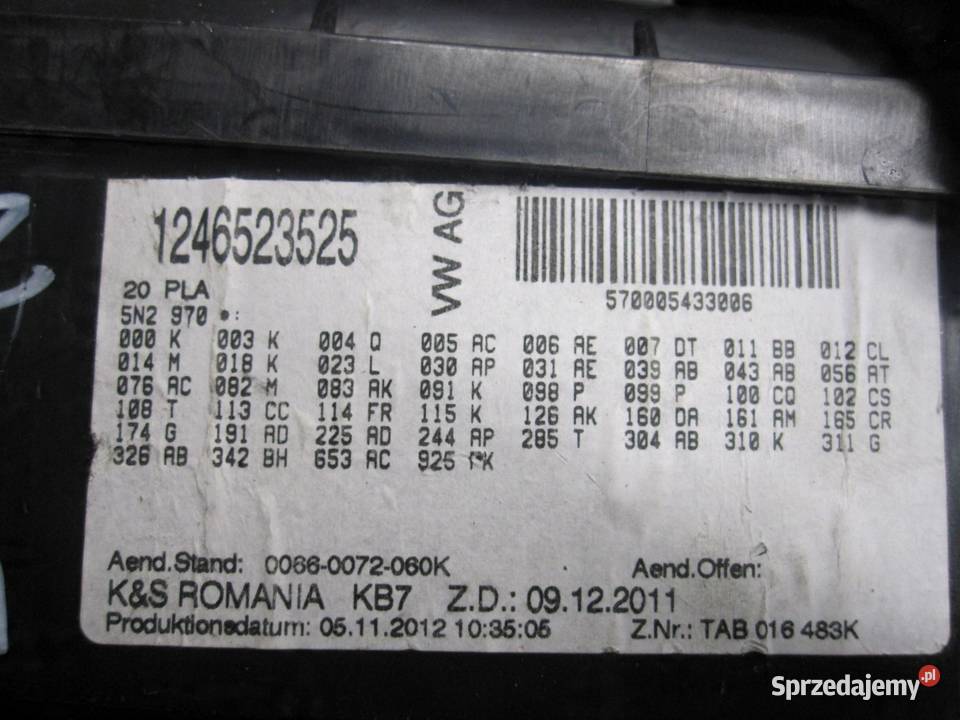 VOLKSWAGEN TIGUAN I LIFT 12r skrzynka osobowe