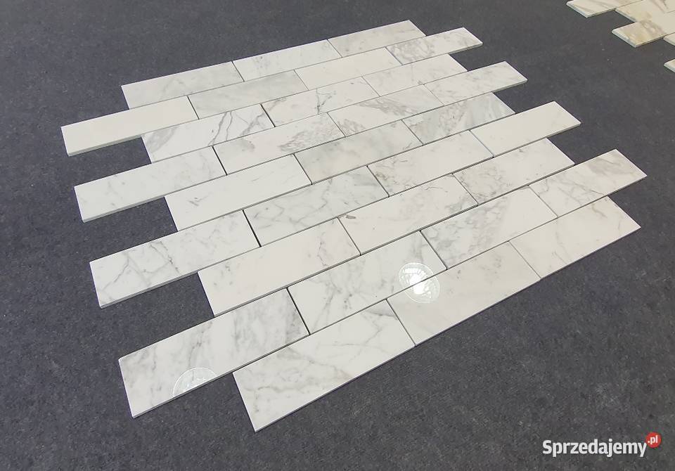 Mozaika Bianco Calacatta poler cegiełka Bielawa