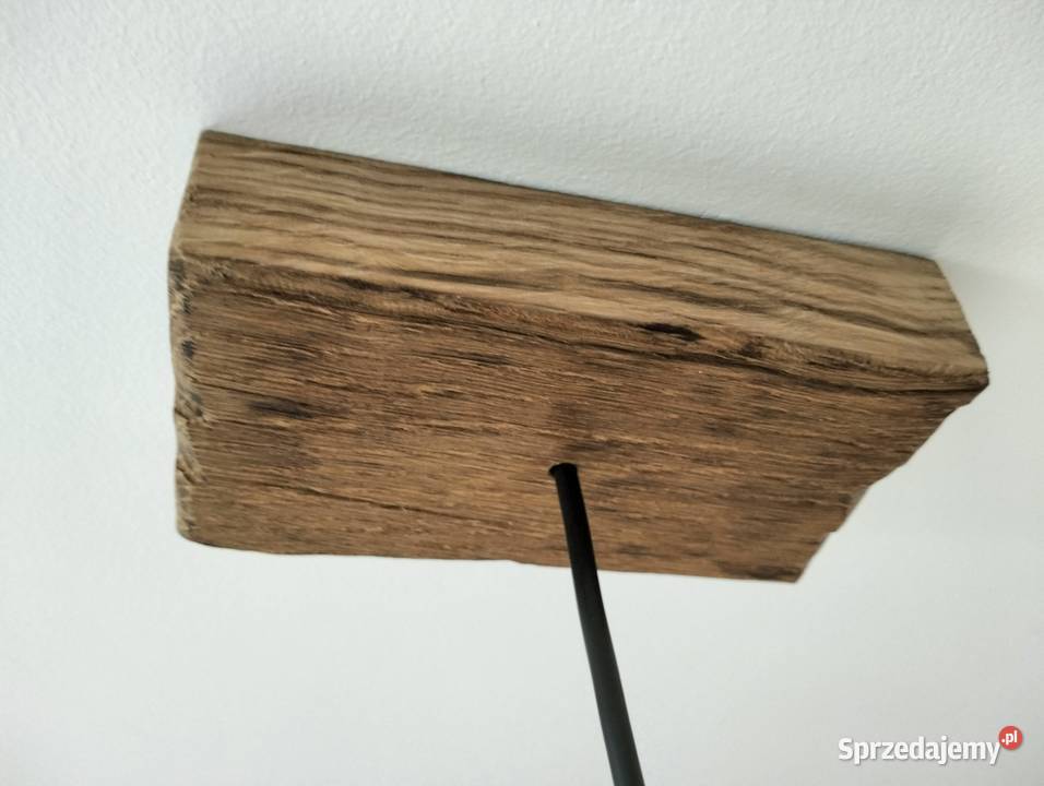Drewniana wisząca lampa Led dębowa starabelka w Lampy wiszące pomorskie Bytów