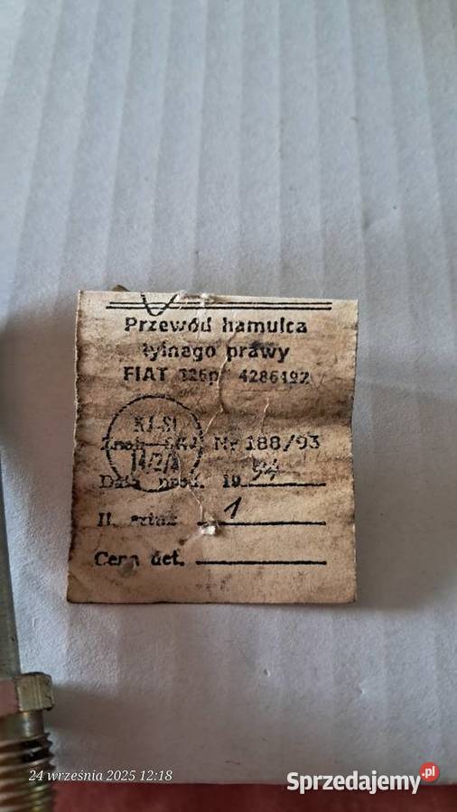 Przewód hamulcowy prawy tył FIAT 125p Części samochodowe lubelskie Kurów