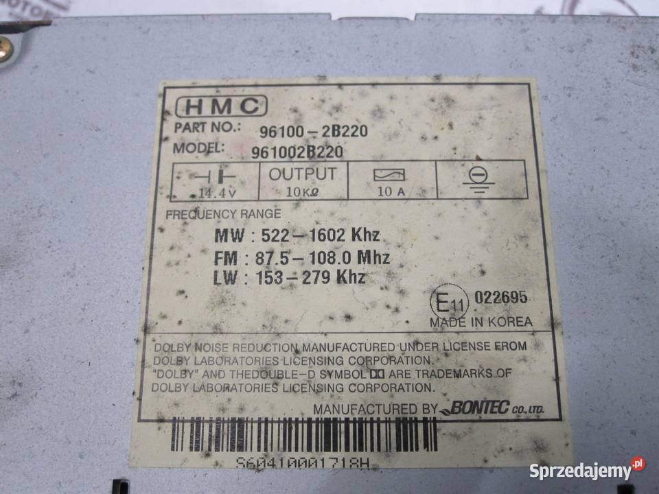 HYUNDAI SANTA FE II 06 radio CD 961002B220 Sprzęt audio fabryczny