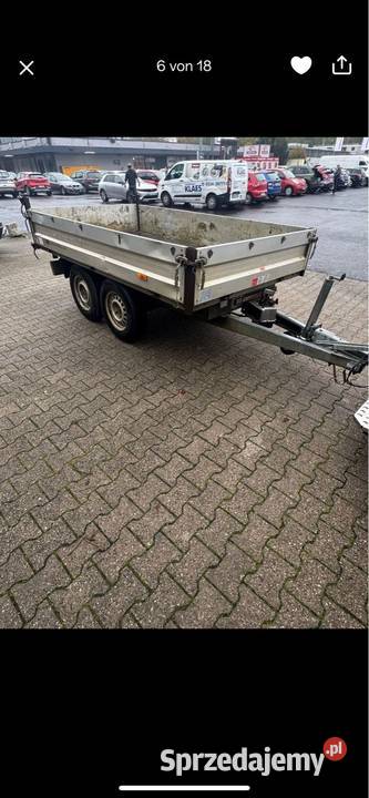 Humbaur 2600 kilo przyczepa Kipper Wywrot na tył Humbaur Burtowe i plandeki Białystok