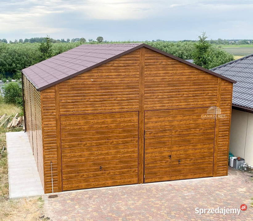 GARAŻ BLASZANY 7m x 12m 2x BRAMA DRZWI ORZECH dolnośląskie Jelenia Góra sprzedam