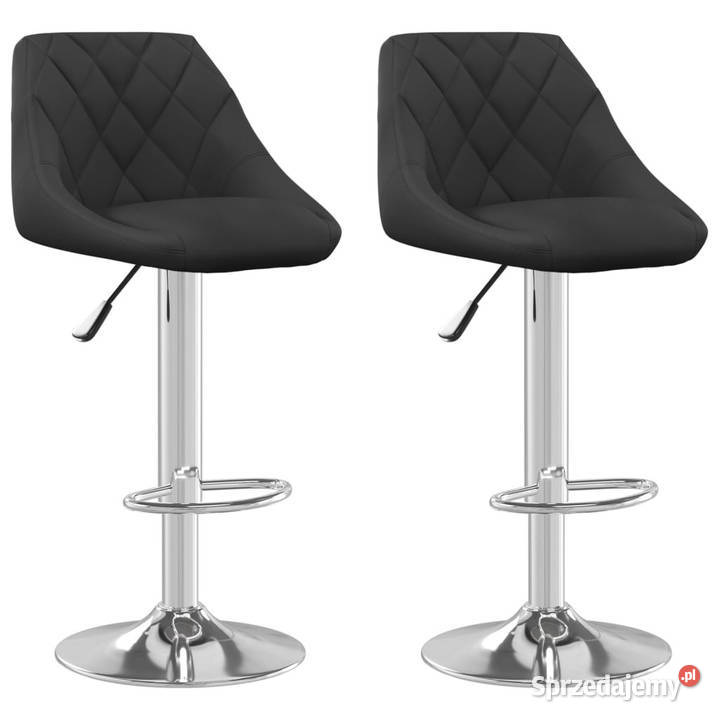 Stołki barowe 2 czarne obite aksamitem WM335302 Warszawa
