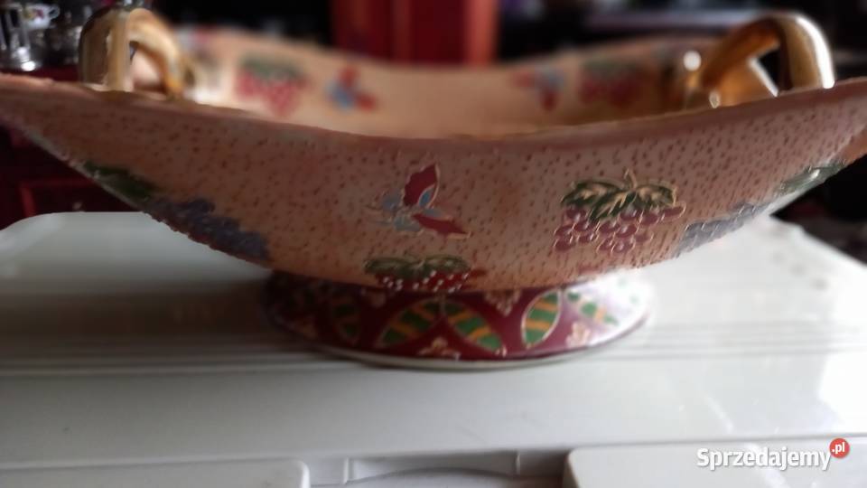 Patera z złotymi uchwytami Porcelana i szkło Warszawa