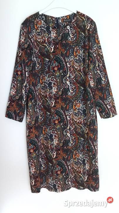 Prosta sukienka wzór paisley Bialcon rozmiar 40 Szczecin