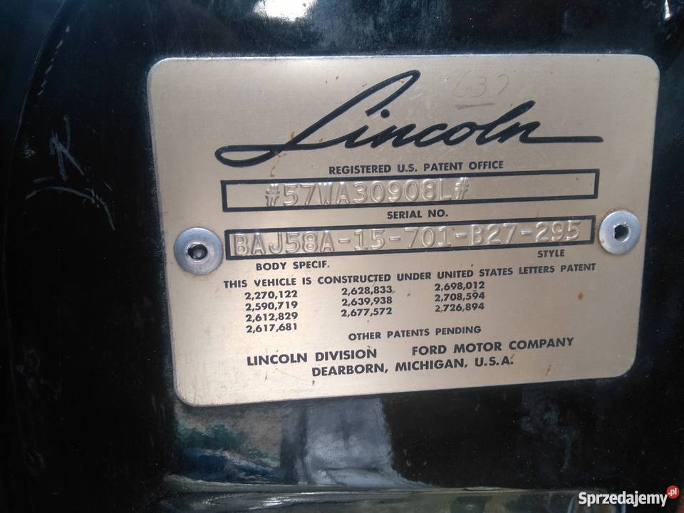 Lincoln capri zabytkowy zabytek klasyk 1957 Pozostałe