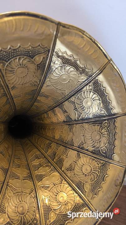 Piękny unikalny zdobiony patefon Łódź