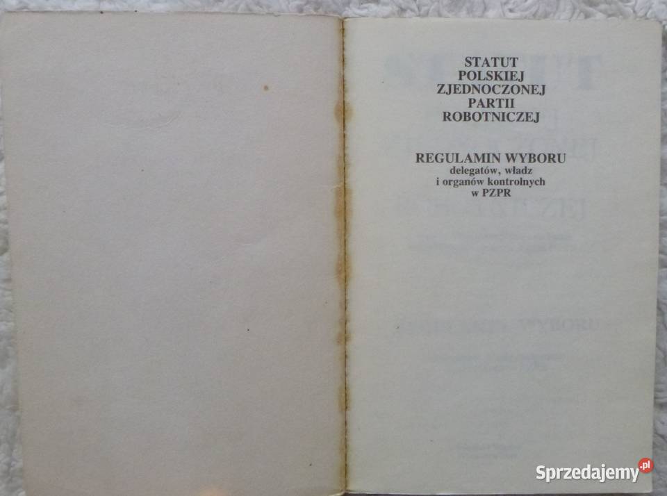 Statut Polskiej Zjednoczonej Partii Robotniczej Warszawa