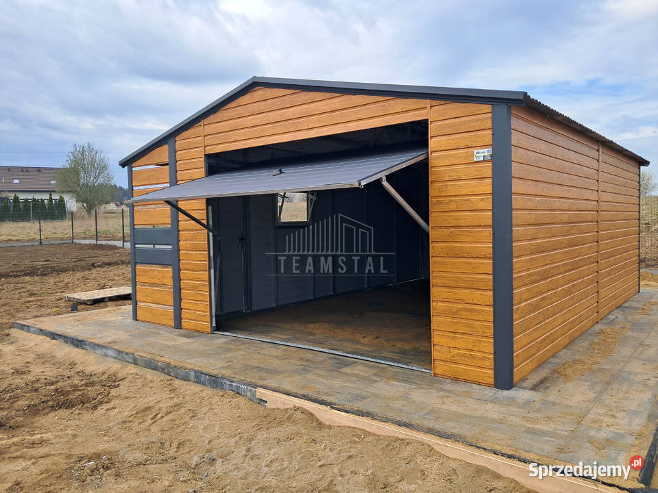Garaż blaszany 4x5m wiata 1x5m brama drzwi okno śląskie Pabianice