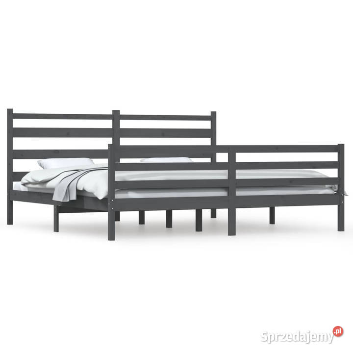 Rama łóżka lite drewno sosnowe szara 200 x 200 Warszawa