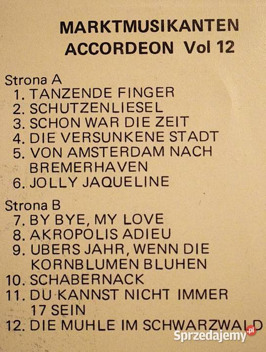 Muzyka na akordeony Die Marktmusikanten kaseta Płyty i kasety Chełmno