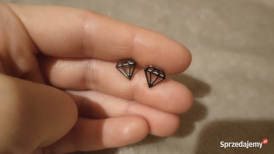 Kolczyki wkrętki diamenty diamenciki diament Tarnowskie Góry