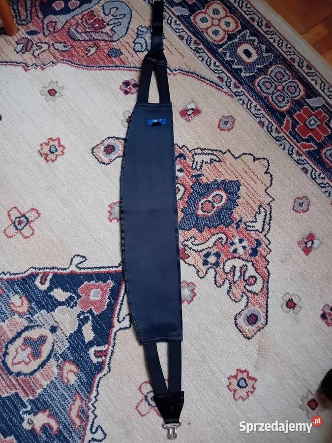 satynowy długi pas smokingowy czarny sprzedam
