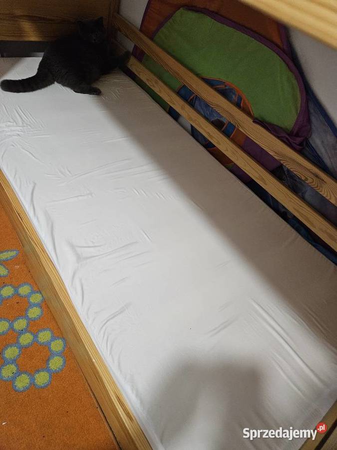 łózko piętrowe z 2 szufladami 80x180 lity świerk Kartuzy