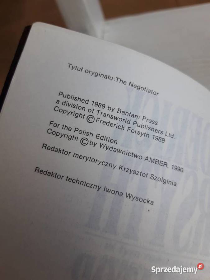 Negocjator Frederick Forsyth 1990 Bielsko-Biała sprzedam
