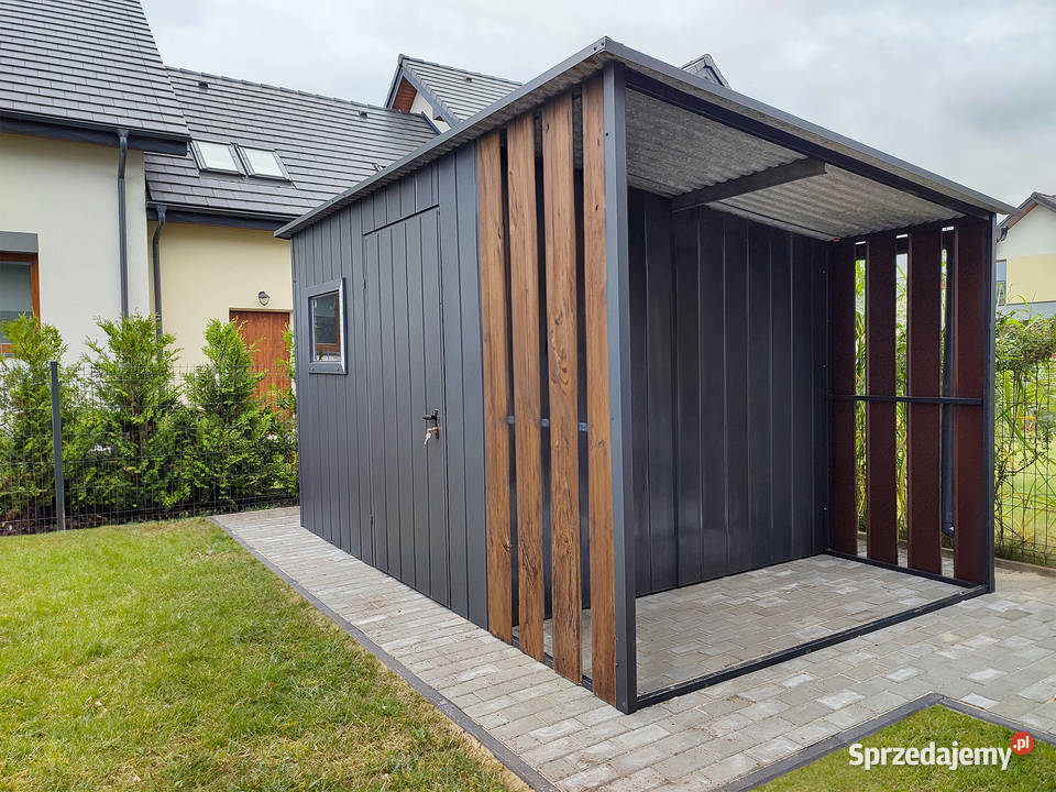 Domek ogrodowy 325m wiatka 125 m ciemny Gdynia
