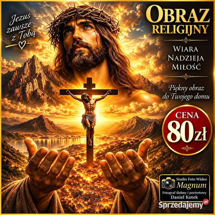 Obraz w formacie A3 Jezusa Chrystusa w koronie z Lublin