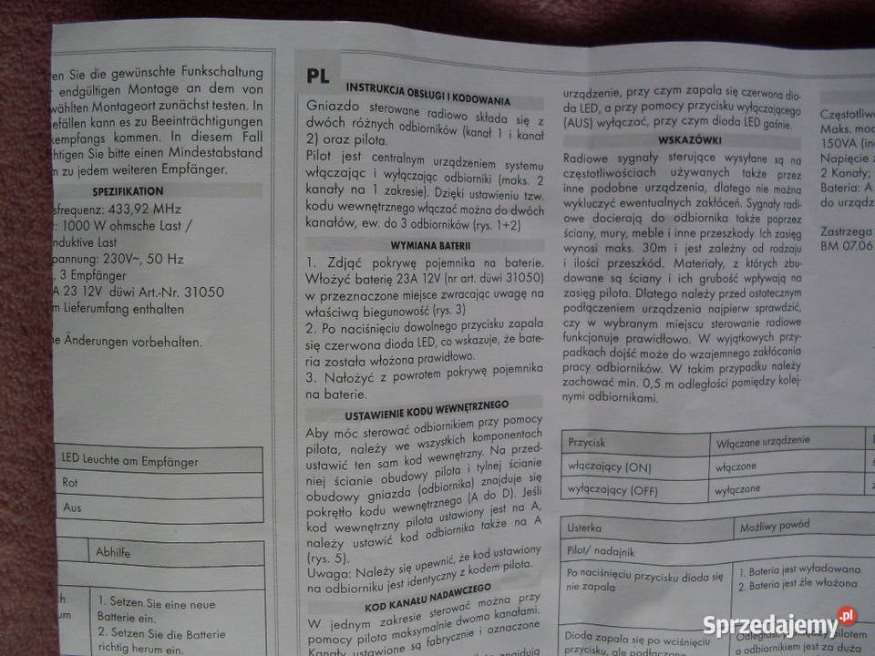 Przełączniki radiowe bezprzewodowe Poznań