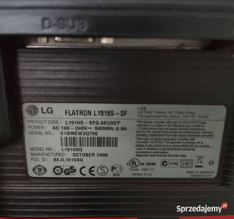 Monitor LG flatron l1919s 19 do kamer Nowy Sącz