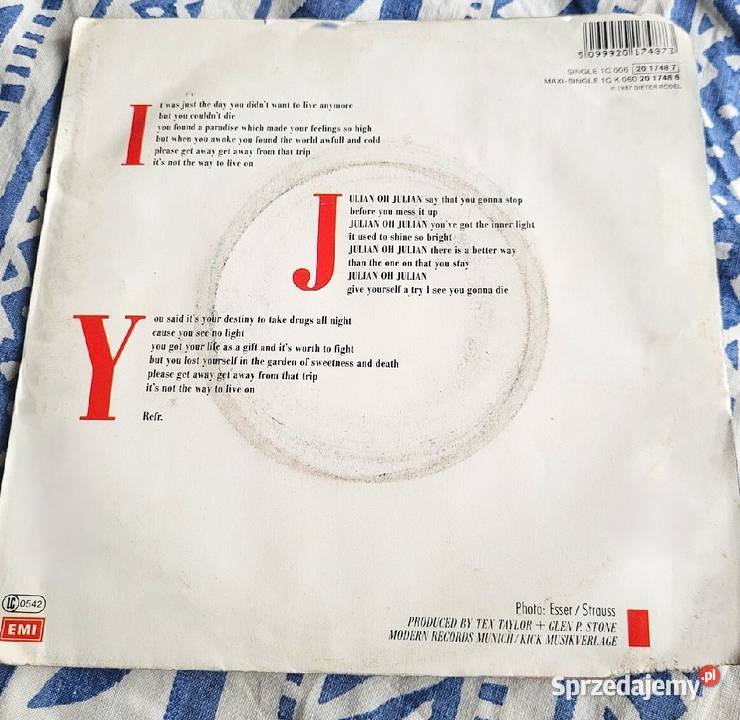 Mandy Winter Julian singiel winylowy z roku 1987 Chełmno sprzedam