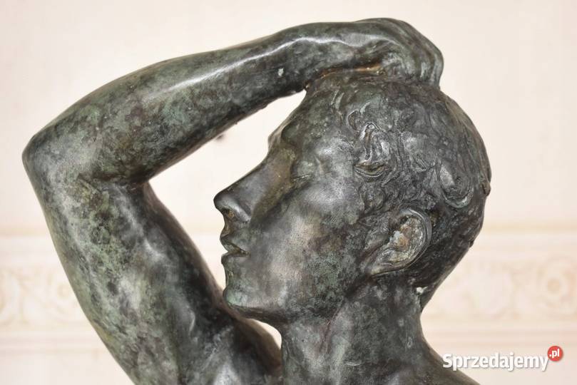 Ogromna Rzeźba wg Auguste Rodin Męski Akt Adam Kraków