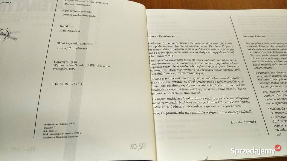 Matematyka 8 podręcznik klas VIII książka matematyka Gdańsk
