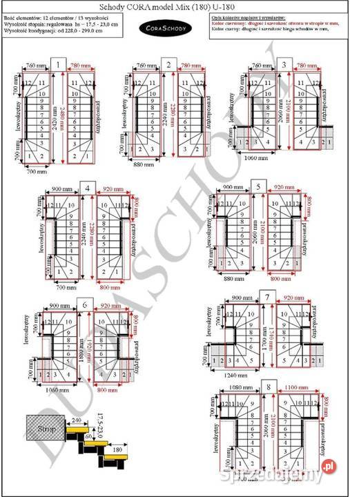 Schody modułowe CORA model Mix 09 U180 12 Kościan