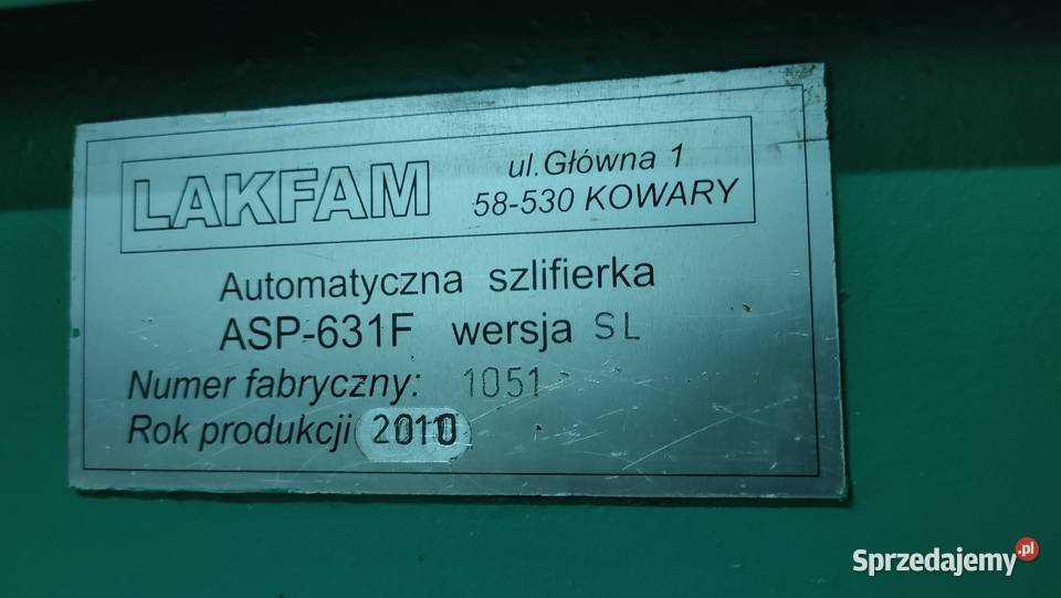 Automatyczna szlifierka ASP 631 F SL Produkcja Suchedniów