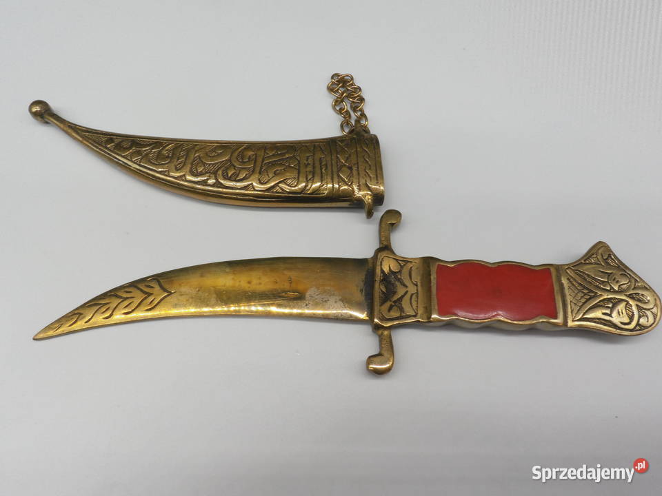 Ozdobny Sztylet nożyk do listów Mosiądz Raszków